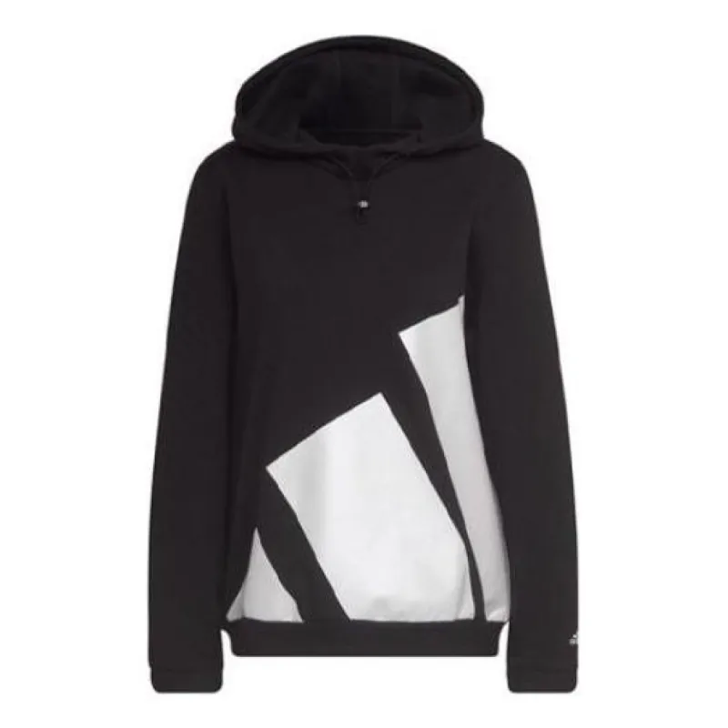 (WMNS) adidas Colorblock Large Logo Sports Hoodie 'Black' HI1024 sold by KicksCrew
