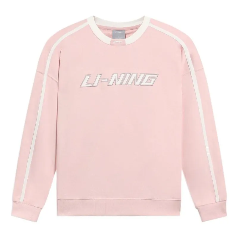 Li-Ning Striped Graphic Sweatshirt 'Pink White' AWDRD50-5 sold by KicksCrew