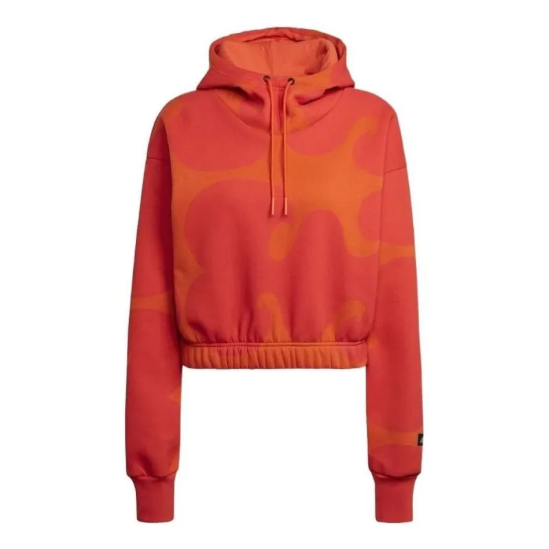 (WMNS) adidas X Marimekko Crop Hoodie 'Orange' HJ7306 sold by KicksCrew