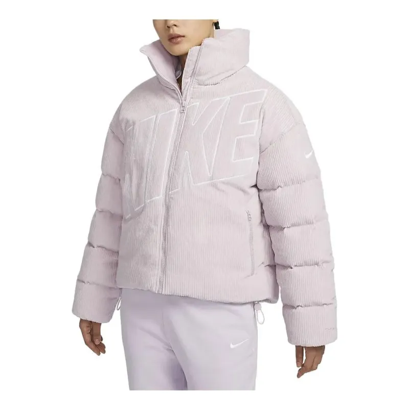 (WMNS) Nike Sportswear Essential Therma-FIT Oversized Corduroy Puffer 'Purple Grey' FD8214-019 sold by KicksCrew
