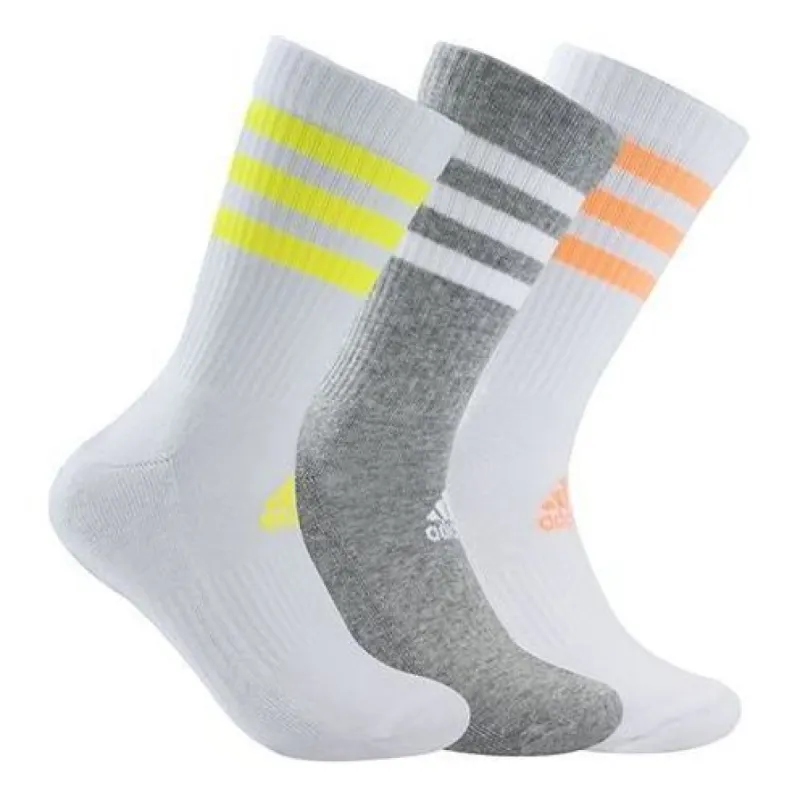 adidas Meias 3-Stripes 3 Pares 'White Grey' HI3434 sold by KicksCrew