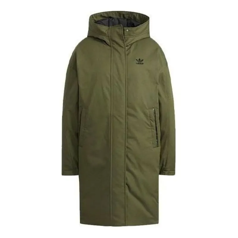 (WMNS) Adidas Long Padded Down Jacket 'Olive Green' HF1586 sold by KicksCrew