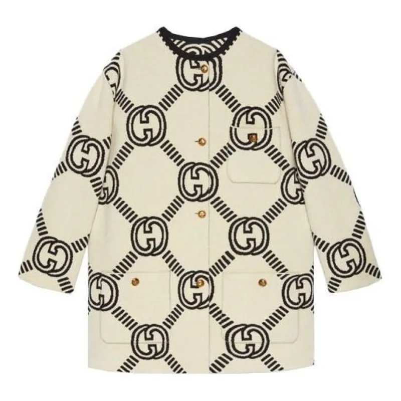 (WMNS) Gucci Reversible Interlocking G Wool Cardigan 'Black Ivory' 678318-XKB5T-9192 sold by KicksCrew