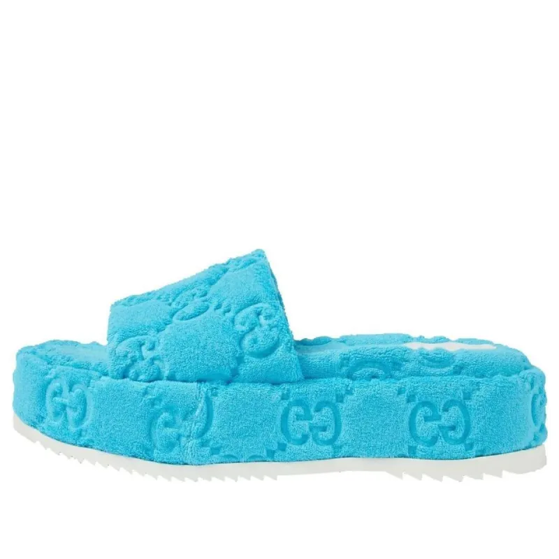 (WMNS) Gucci GG Platform Sandal 'Blue' 700599-U2O00-4917 sold by KicksCrew