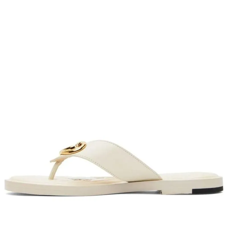 (WMNS) Gucci Interlocking G Thong Sandal 'White Leather' 695207-A3N00-9022 sold by KicksCrew