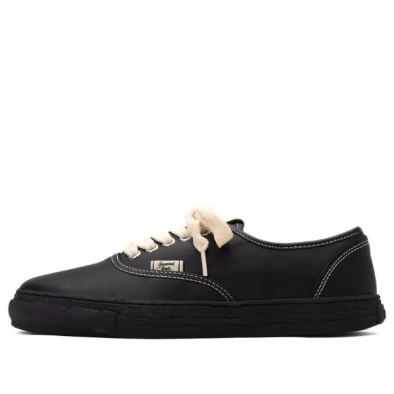 Maison MIHARA YASUHIRO PAST Sole 5 - Hole Leather Low-top Sneaker 'Black Black' S09FW203-BLKBLK sold by KicksCrew