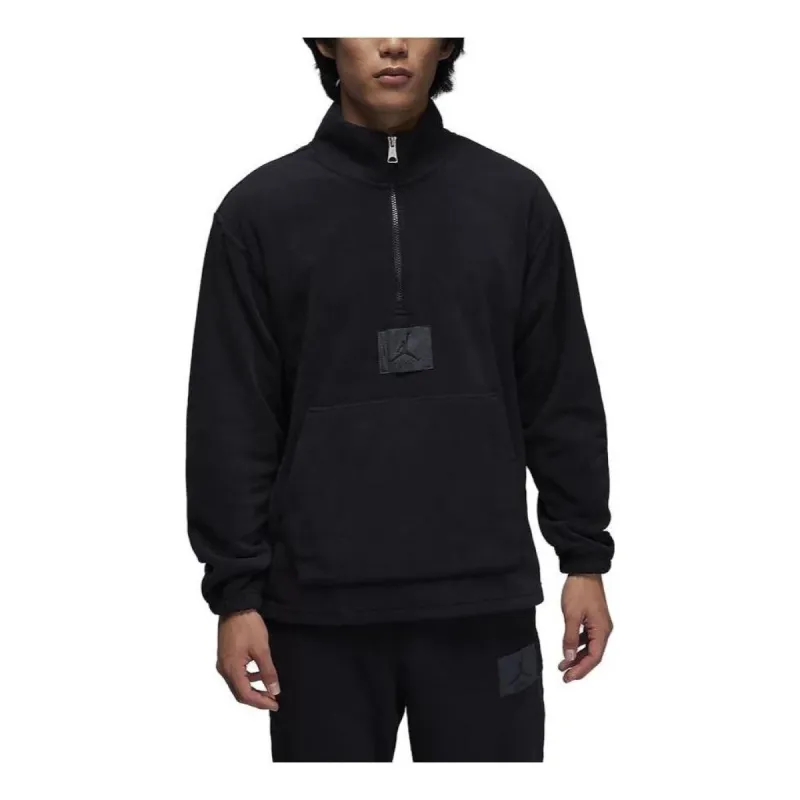 Air Jordan Essentials Winterized Fleece Half-Zip Sweaters 'Black' FD7864-010 sold by KicksCrew