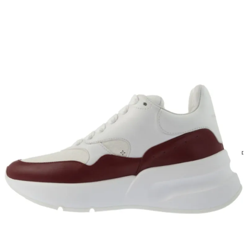 (WMNS) Alexander McQueen Oversized Runner in Nappa Calf Leather 'White Burgundy' 533710WHT999093 sold by KicksCrew