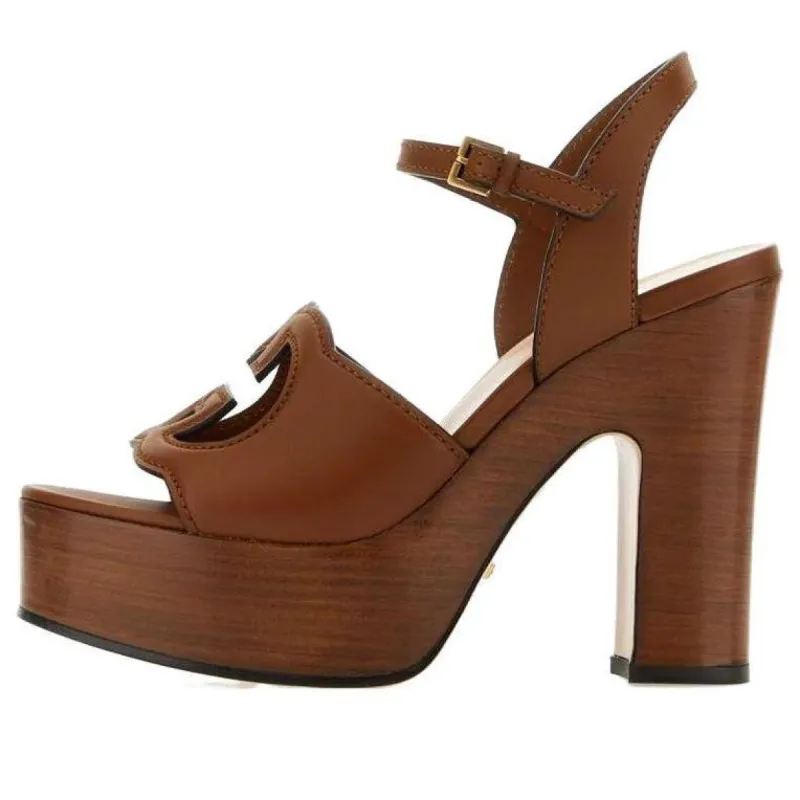 GUCCI｜SANDALS (723627 US000 1000) Gucci Cut-Out Detailed Interlocking G Sandals 'Black' 723627