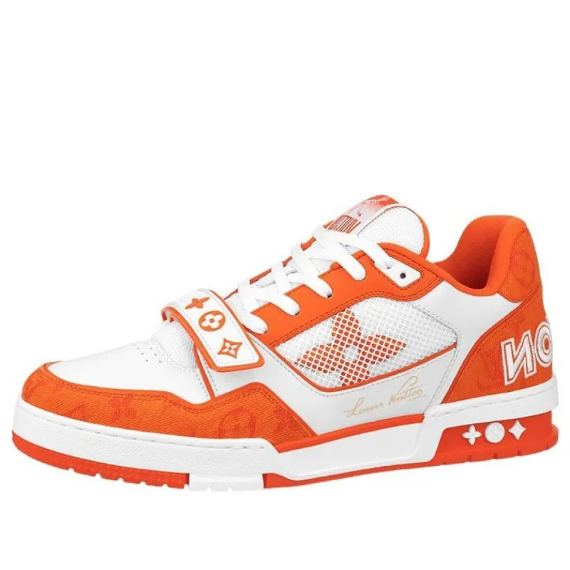 LOUIS VUITTON LV Trainer 'White Orange Velcro' 1A9ZBI sold by KicksCrew