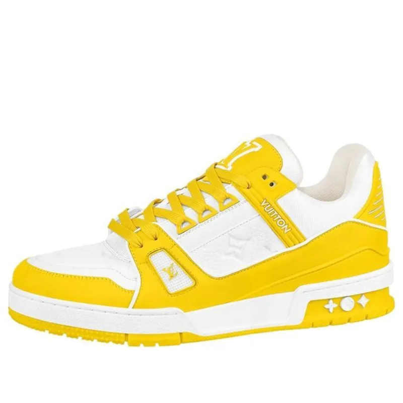 LOUIS VUITTON LV Trainer 'White Yellow' 1AA6XM sold by KicksCrew