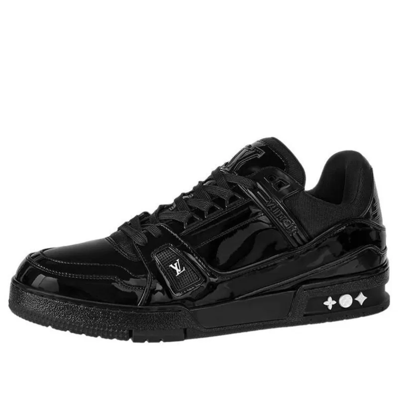 LOUIS VUITTON LV Trainer Patent Leather 'Triple Black' 1AA45R sold by KicksCrew