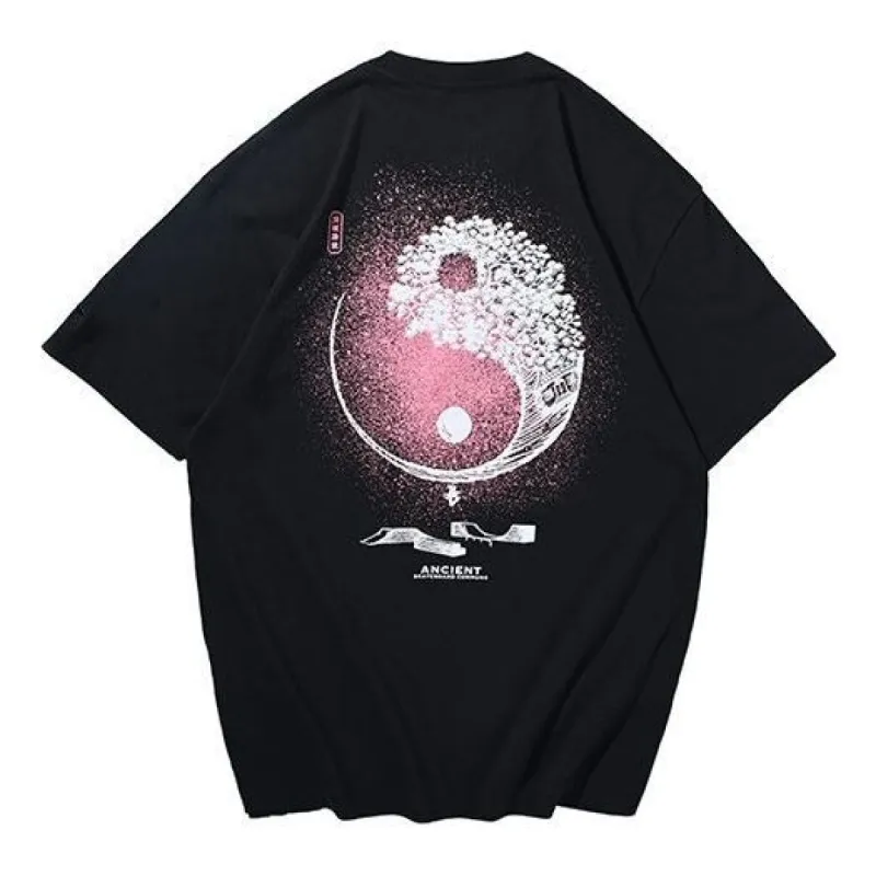 Li-Ning Skateboarding Yin Yang Graphic Loose Fit T-shirt 'Black' AHSR509-1 sold by KicksCrew