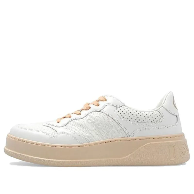 (WMNS) Gucci GG Embossed Sneaker 'White Beige' 684911-1XL10-9014 sold by KicksCrew