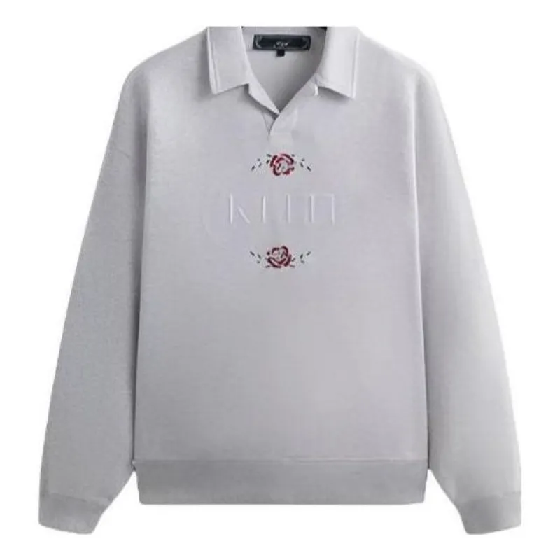 KITH Nelson Collared Pullover 'Light Heather Grey' KHM031308-002 sold by KicksCrew