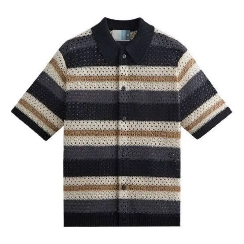 KITH Thompson Crochet Buttondown 'Black' KHM031095-001 sold by KicksCrew