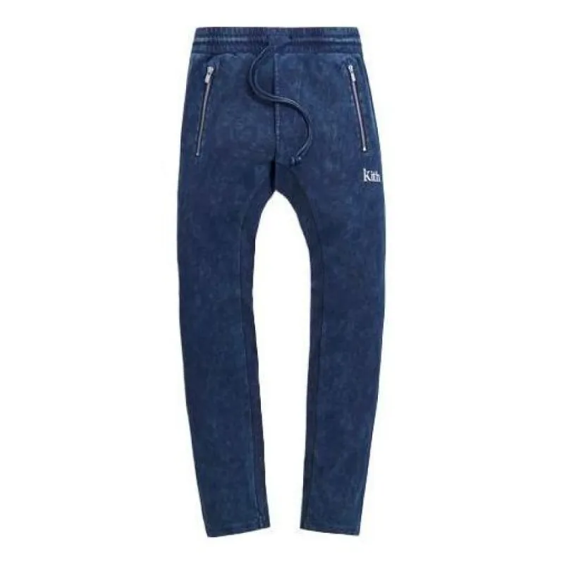 KITH Bleecker Crystal Wash Sweatpant 'Blue' KH6328-102-YC sold by KicksCrew