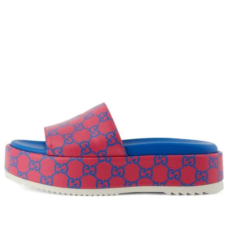 (WMNS) Gucci Platform Slide Sandal 'Jumbo GG -Fuchsia Blue' 734913-FABJF-5614 sold by KicksCrew