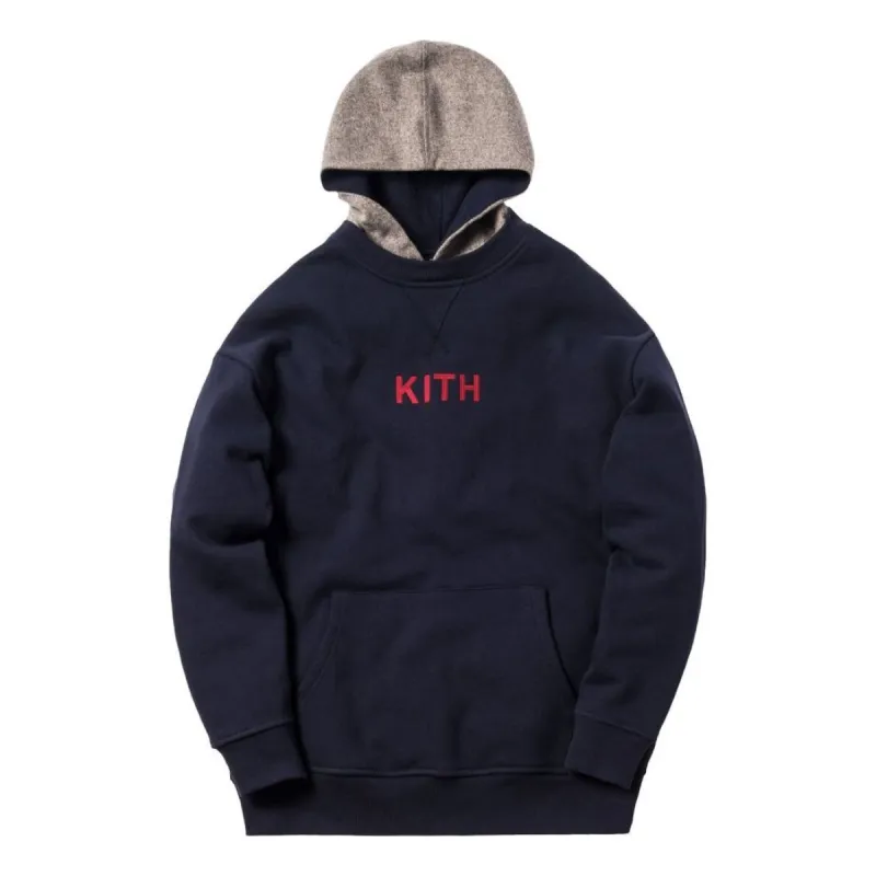 KITH x Bergdorf Goodman Classic Logo Williams 2 Hoodie 'Navy' KH-FW18-005 sold by KicksCrew