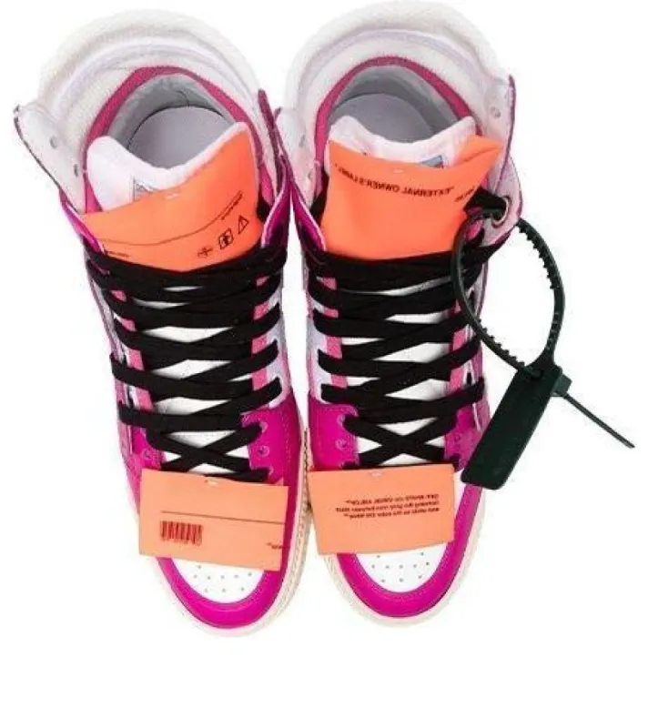 (WMNS) Off-White Off-Court 3.0 High-Top Sneakers 'Pink White Orange' OWIA112F22LEA0010132 sold by KicksCrew