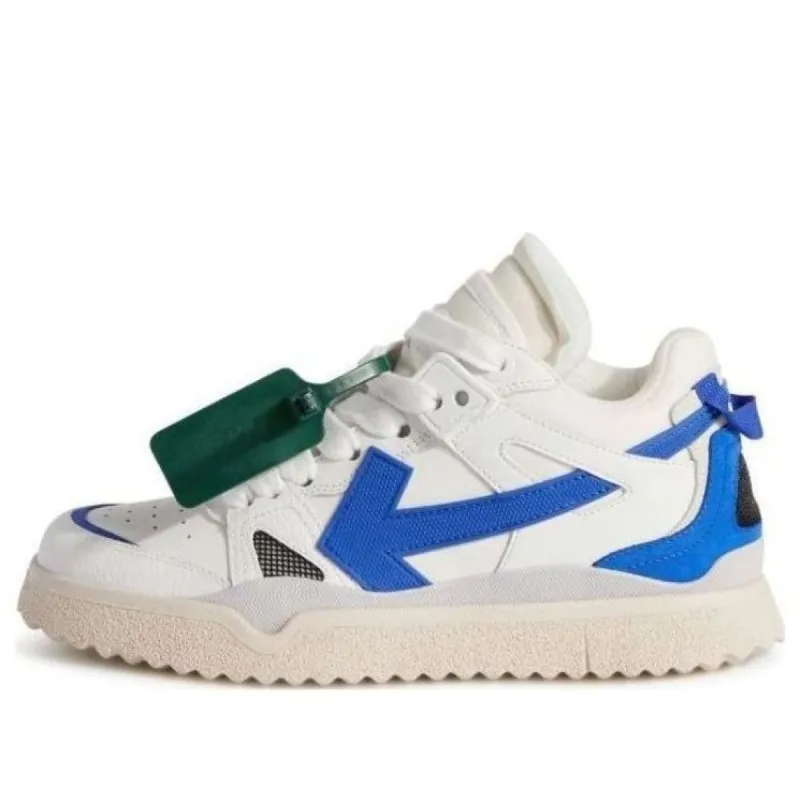 (WMNS) Off-White Sponge Mid-Top Sneakers 'White Blue' OWIA271F23LEA0010169 sold by KicksCrew