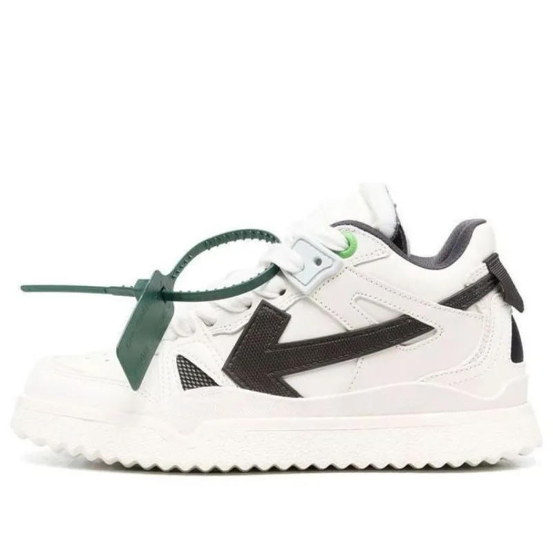 (WMNS) Off-White Sponge Mid-Top Sneaker 'White Black' OWIA271F22LEA0010110 sold by KicksCrew