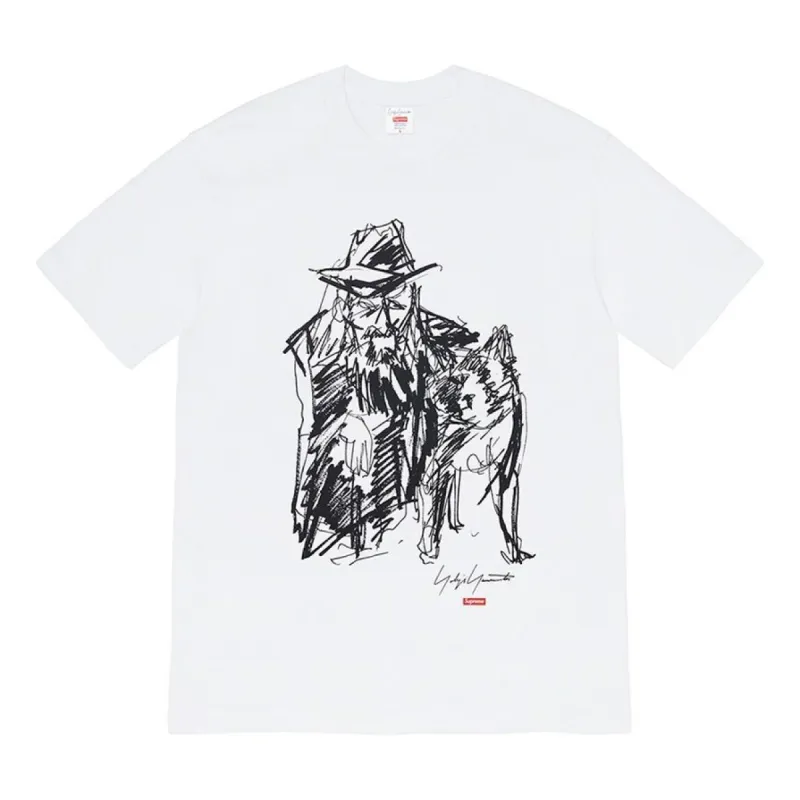 Supreme FW20 Week 4 x Yohji Yamamoto Tee 'Black White' SUP-FW20-099 sold by KicksCrew