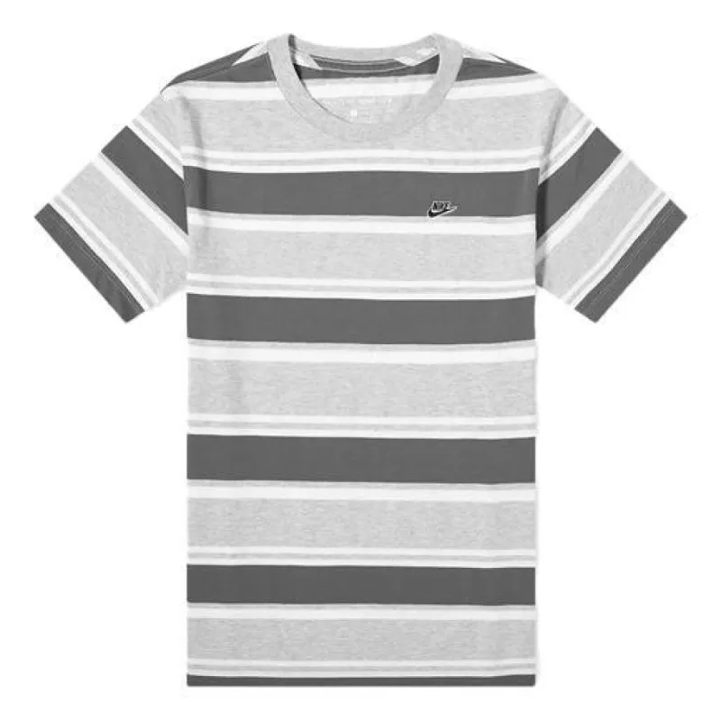 Nike Stripe Casual Short Sleeve Gray White Stripe Graywhite CQ5297-050 sold by KicksCrew