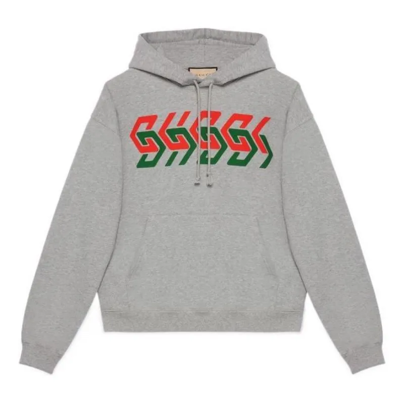 Gucci GUCCI Chain Print Hooded Sweatshirt 'Grey' 715911-XJEUM-1097 sold by KicksCrew