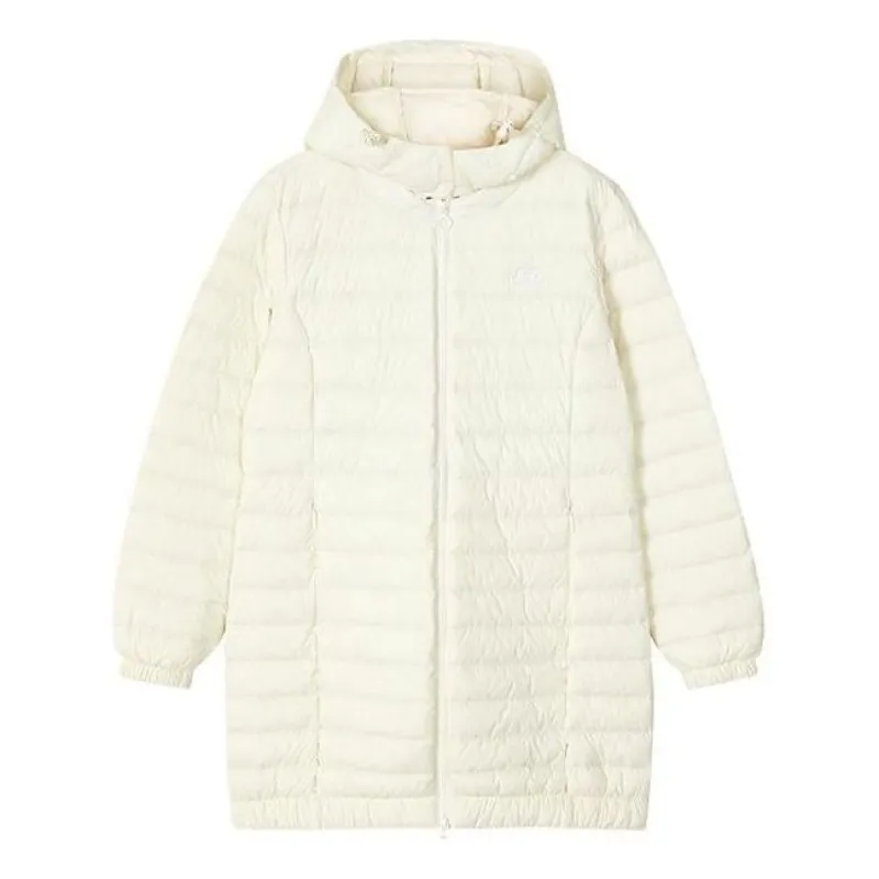 (WMNS) Skechers Long Down Jacket 'White' L421W018-00PS sold by KicksCrew