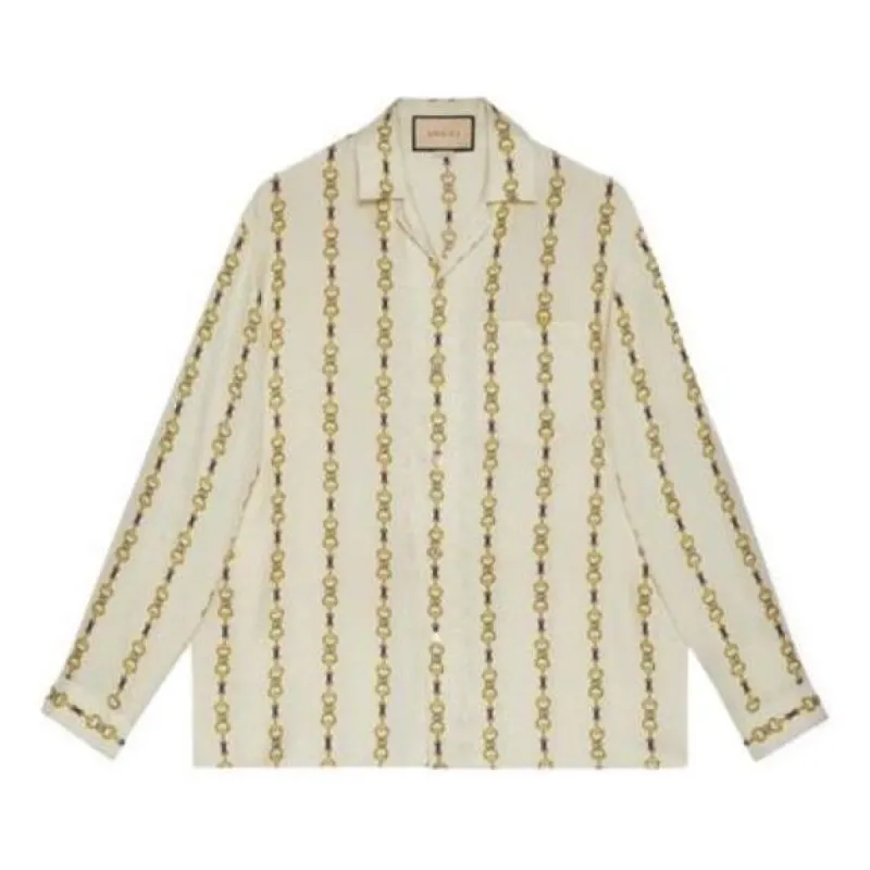 Gucci Interlocking G Horsebit Print Silk Shirt 'Ivory' 751446-ZANR7-9399 sold by KicksCrew
