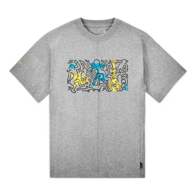 Converse x Keith Haring Shapes T-Shirt 'Grey' 10025066-A01 sold by KicksCrew