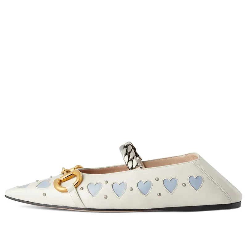 (WMNS) GUCCI Lovelight flat with Horsebit 'White Blue' 713868-BKO60-9042 sold by KicksCrew