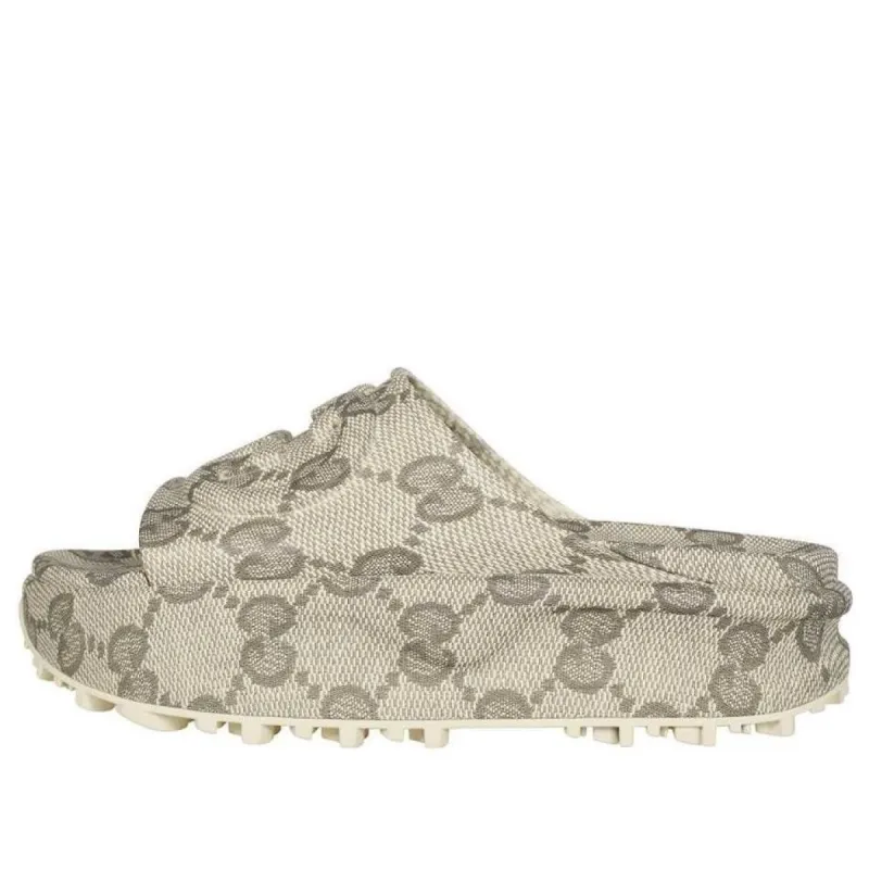 (WMNS) GUCCI slide sandal with Interlocking G 'Beige' 725539-JAAC6-9742 sold by KicksCrew