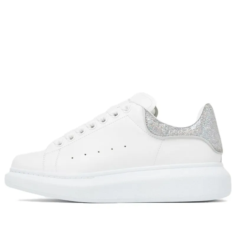 (WMNS) Alexander McQueen Oversized Sneaker 'White Silver Glitter' 718239WIDJ48813 sold by KicksCrew
