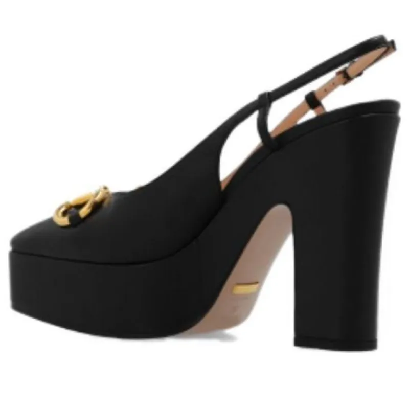 (WMNS) Gucci High heel pump with Horsebit 'Black Leather' 723837-BKO00-1000 sold by KicksCrew