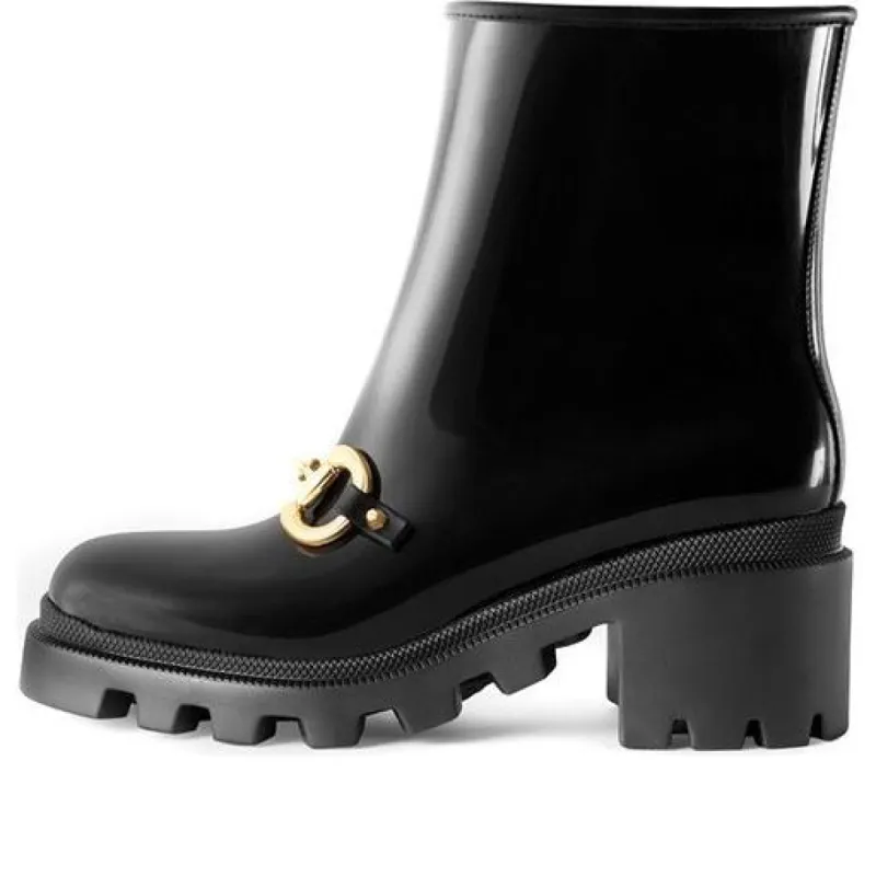 (WMNS) Gucci Horsebit Ankle Boot 'Black' 670407-JCCP0-1000 sold by KicksCrew
