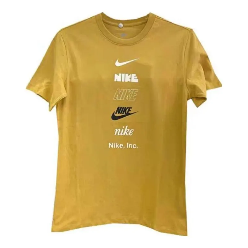 Nike Multi Logo T-Shirt 'Yellow' DZ2876-725 sold by KicksCrew