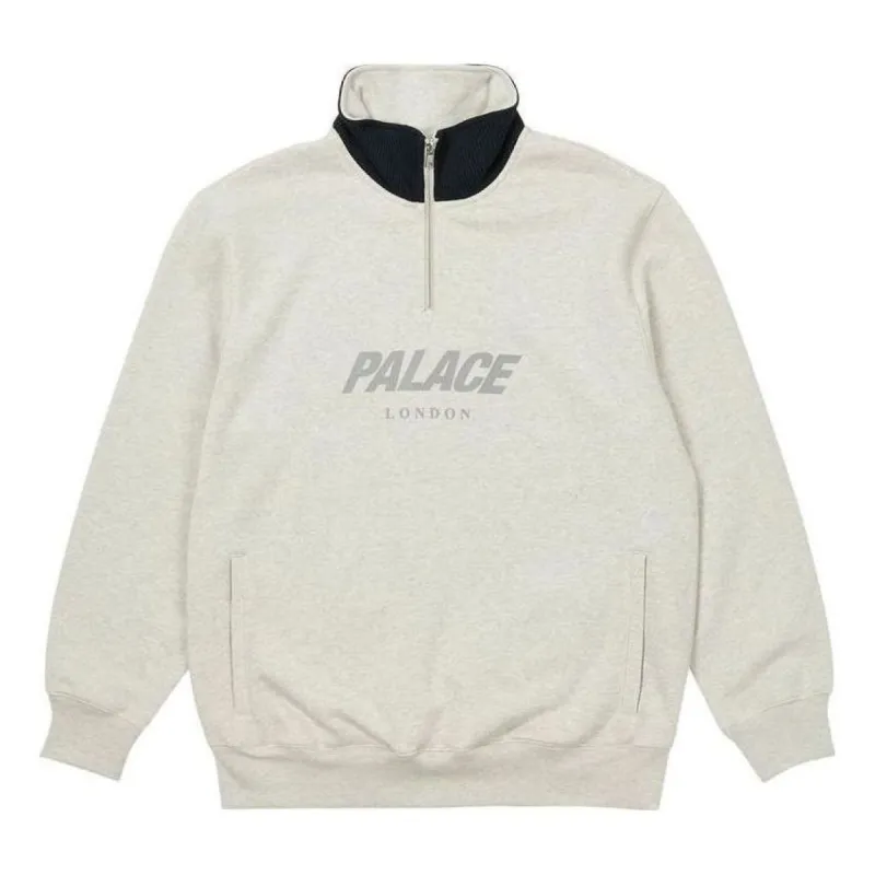 Palace Rib 1/4 Zip Funnel 'Grey Marl' P23CS256 sold by KicksCrew