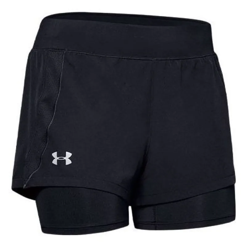 (WMNS) Under Armour Qualifier Speedpocket 2-in-1 Shorts 'Black' 1342859-001 sold by KicksCrew