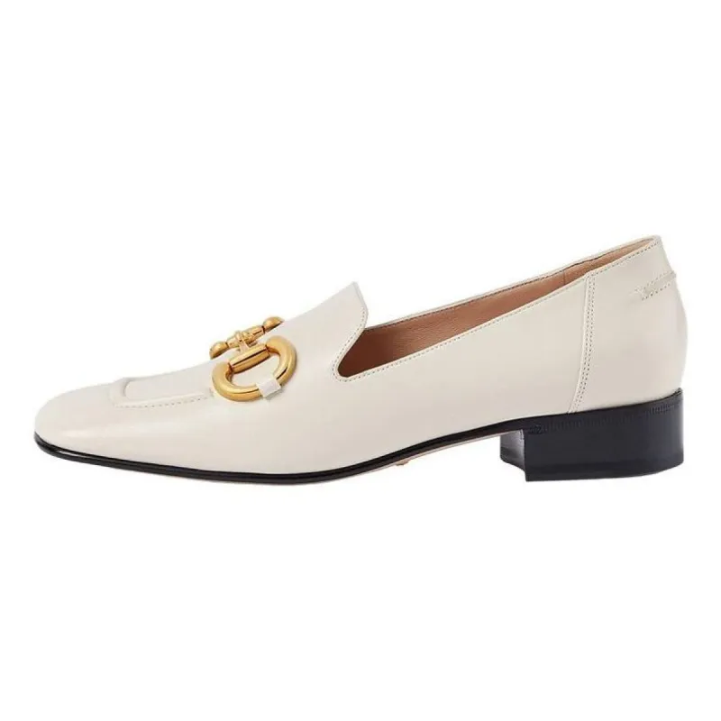 (WMNS) GUCCI Loafer with Horsebit 'White' 700064-C9D00-9022 sold by KicksCrew