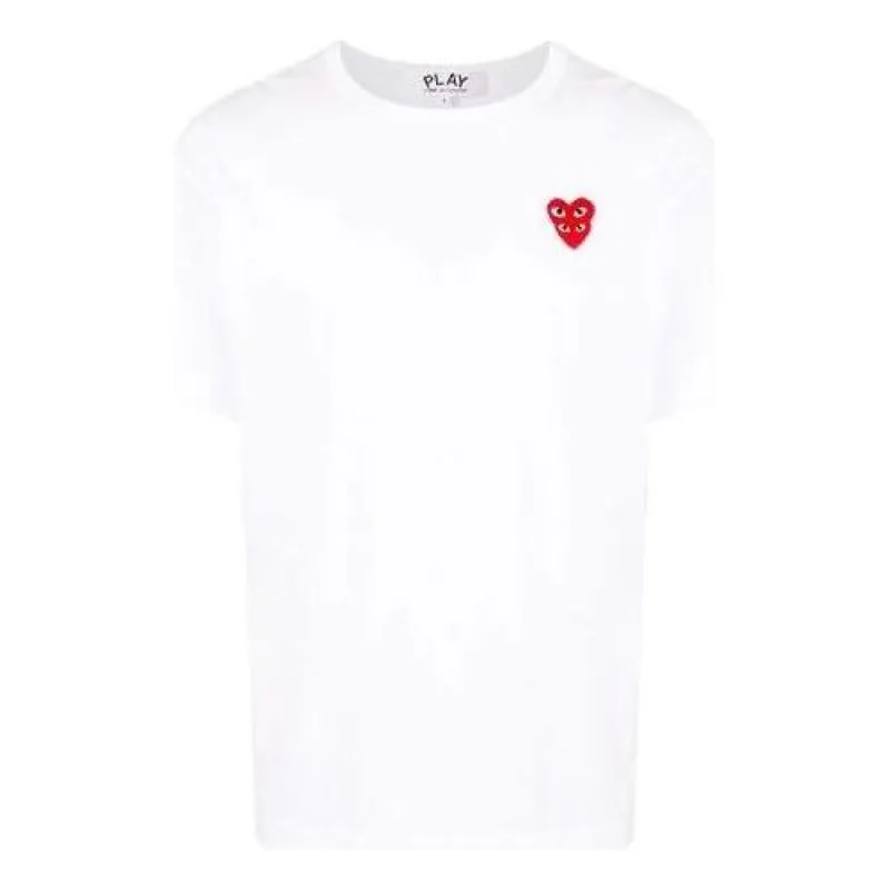 COMME des GARCONS PLAY Basic T-Shirt Red Family Heart 'White' AZ-T288-051 sold by KicksCrew