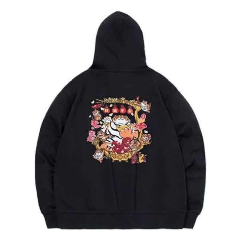 Li-Ning x Cartoon Graphic Printed Hoodie 'Black Orange' AWDS159-3 sold by KicksCrew