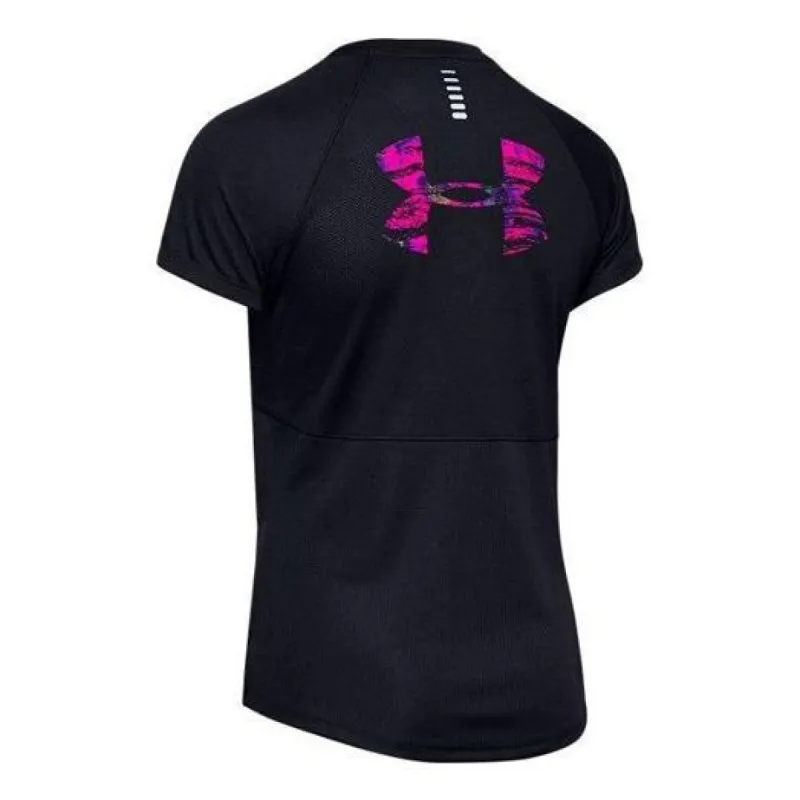 (WMNS) Under Armour Shanghai Graphic T-shirt 'Black Purple' 1348503-001 sold by KicksCrew