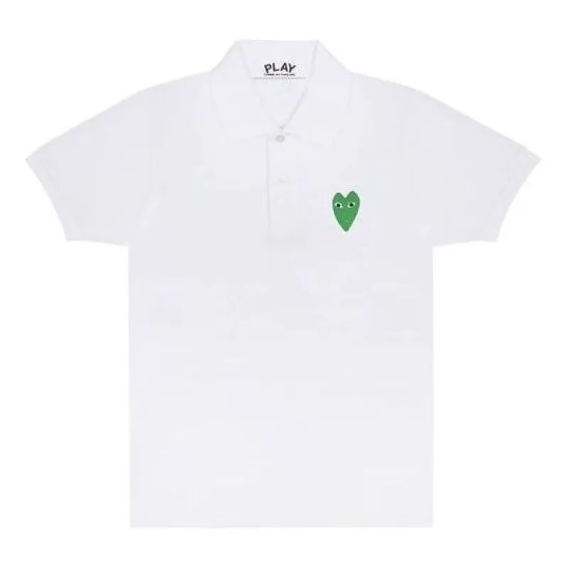 WMNS) COMME des GARCONS PLAY Polo Red Emblem 'White' AZ-T005