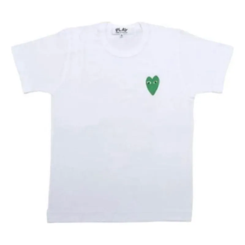 COMME des GARCONS PLAY Basic T-Shirt Green Heart 'White' AZ-T044-051-1 sold by KicksCrew