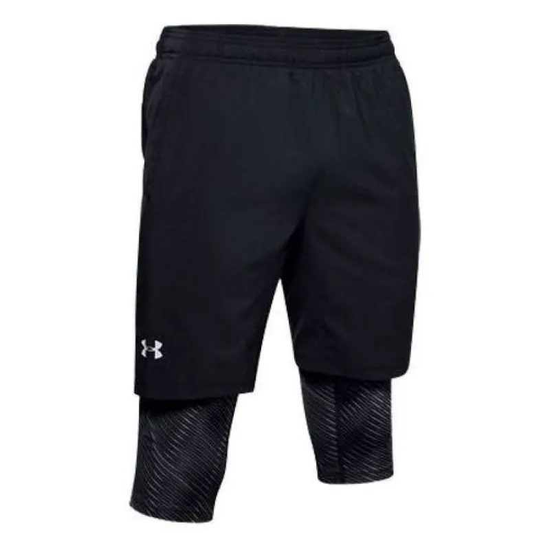 Under Armour Launch SW Long 2-in-1 Logo Shorts 'Black' 1355480-001 sold by KicksCrew