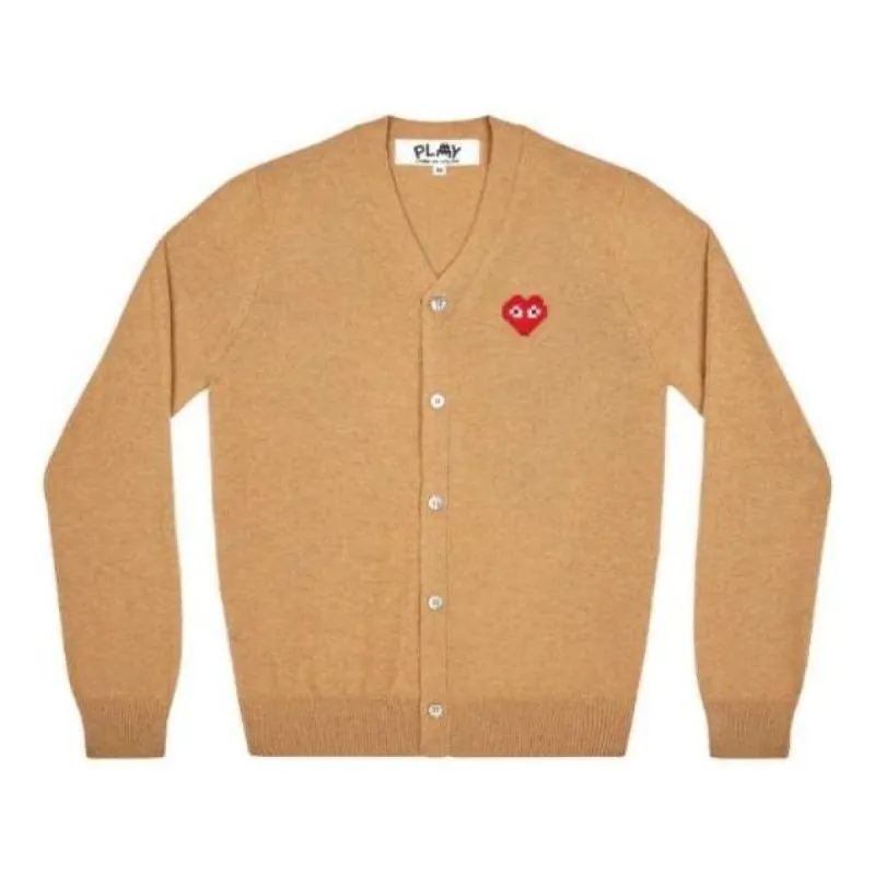 COMME des GARCONS PLAY Cardigan Invader Emblem 'Camel' AZ-N084-051-3 sold by KicksCrew