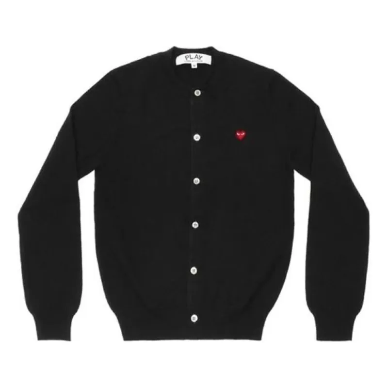 (WMNS) COMME des GARCONS PLAY Cardigan With Small Red Heart 'Black' AZ-N079-051-1 sold by KicksCrew