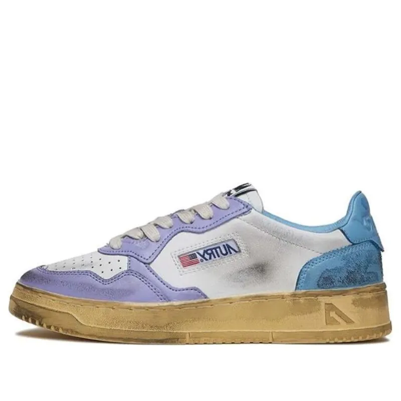 (WMNS) Autry Medalist Super Vintage Low Leather Sneakers 'White Purple Blue' AVLW-SV17 sold by KicksCrew